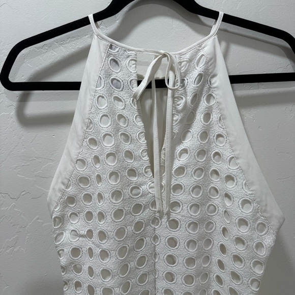 Anthropologie Vineet Bahl Eyelet Halter Dress White Circle Lace Women's XS - Picture 11 of 16